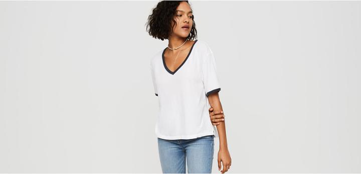 Lou & Grey Softserve Cotton V-neck Tee