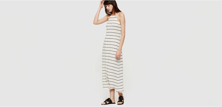 Lou & Grey Stripe Cutaway Midi Dress
