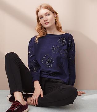 Lou & Grey Floral Sequin Sweatshirt