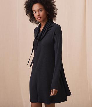 Lou & Grey Signaturesoft Drawstring Cowl Dress