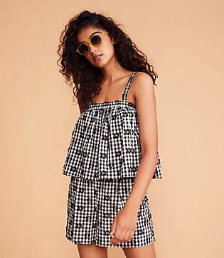 Lou & Grey Floral Gingham Tank