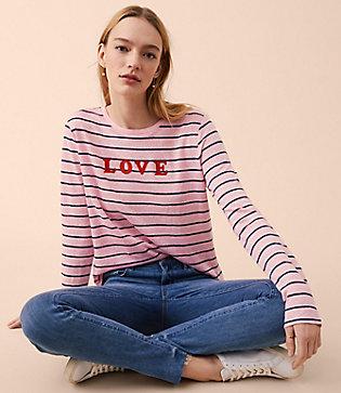 Lou & Grey Love Striped Linen Tee