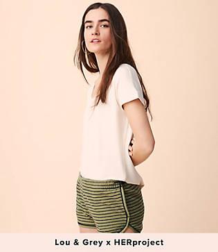Lou & Grey Striped Garment Dye Shorts