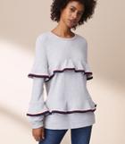 Lou & Grey Embroidered Ruffle Sweatshirt