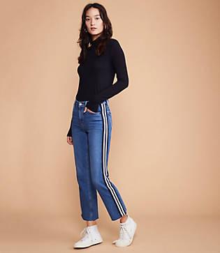 Lou & Grey Side Stripe Straight Leg Jeans