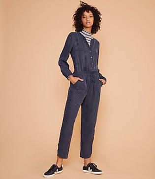 Lou & Grey Pinstripe Fluid Jumpsuit