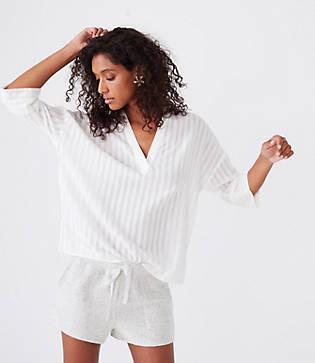 Lou & Grey Shadowstripe Double V Shirt