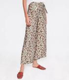 Lou & Grey Camo Belted High Rise Wide Leg Pants