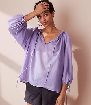 Lou & Grey Tie Up Blouse