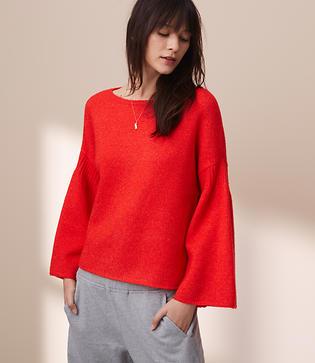 Lou & Grey Ribtrim Bell Sleeve Sweater