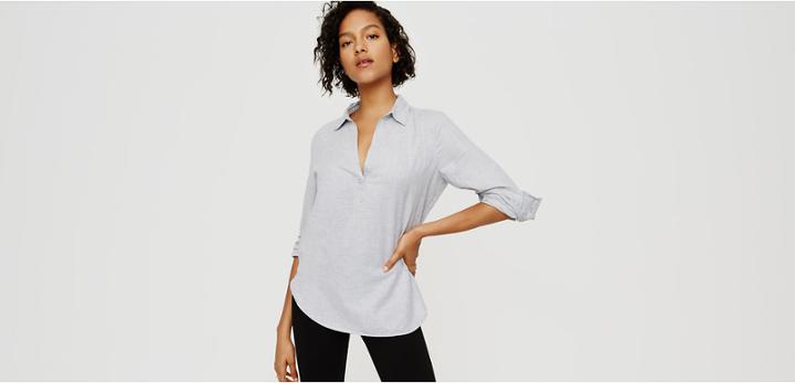 Lou & Grey Heathered Pop-on Tunic