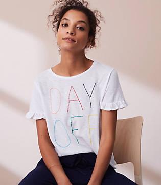 Lou & Grey Sundry Day Off Mini Ruffle Tee