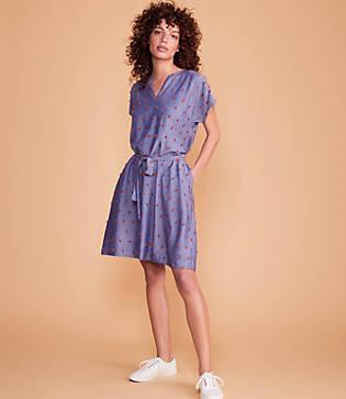 Lou & Grey Sunset Fringe Chambray Pocket Dress