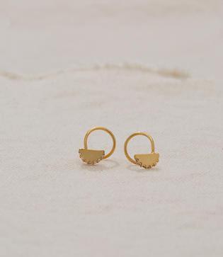 Lou & Grey Tai Jewelry Spiral Half Moon Huggie Earrings