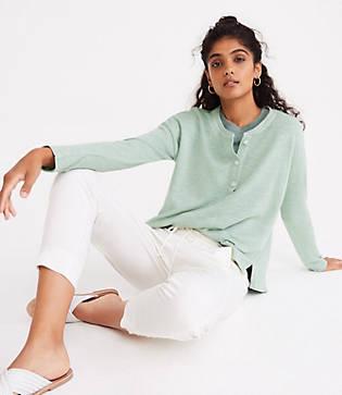 Lou & Grey Textured Crepe Henley Shirt
