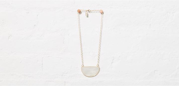 Lou & Grey Elizabeth Stone Rainbow Moonstone Half Moon Necklace