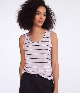Lou & Grey Striped Softserve Linen Shirttail Tank