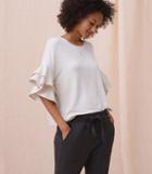 Lou & Grey Signaturesoft Tipped Ruffle Top