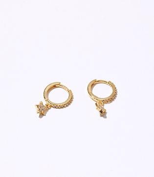 Lou & Grey Shashi Pave Star Huggie Earrings