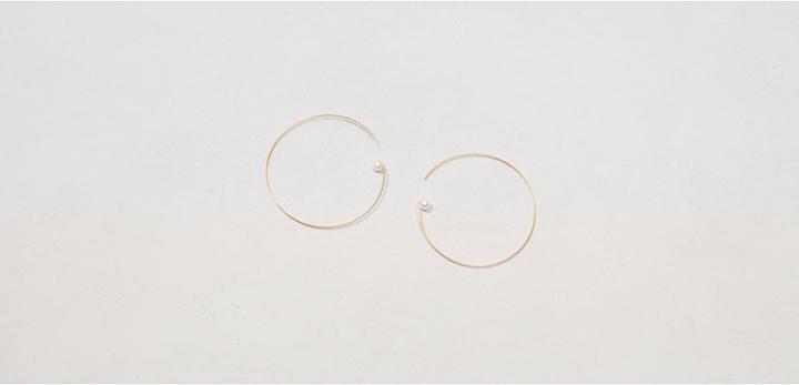 Lou & Grey Melissa Mcarthur Jewellery Medium Round Hoops With White Pearls