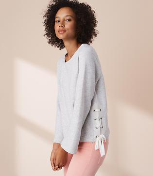 Lou & Grey Laceup Sweatshirt