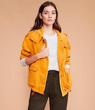 Lou & Grey Brushed Sateen Utility Jacket
