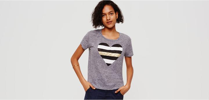 Lou & Grey Sundry Stripe Heart Loose Tee 79-437b30