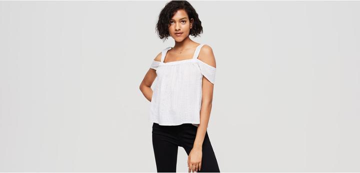 Lou & Grey Striped Off-the-shoulder Tank