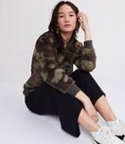 Lou & Grey Camo Faux Fur Sweatshirt