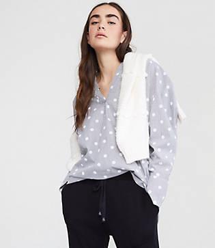 Lou & Grey Dotstripe Pop On Tunic Shirt