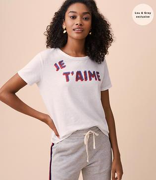 Lou & Grey Sundry Striped Je T'aime Tee