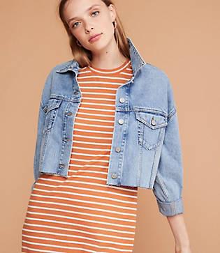 Lou & Grey Cropped Denim Jacket