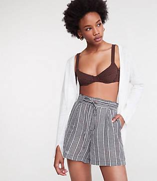 Lou & Grey Gingham Tie Waist Shorts