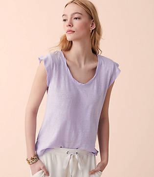 Lou & Grey Linen Flutter Tee