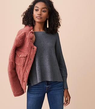 Lou & Grey Specked Hi-rib Sweater