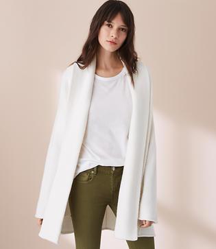Lou & Grey Seamed Shawl Open Cardigan
