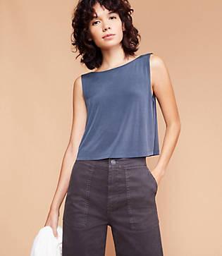 Lou & Grey Fluid Cupro Cropped Tank