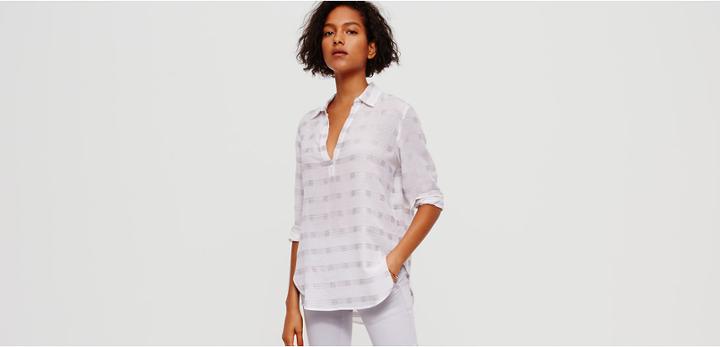 Lou & Grey Plaidstripe Pop-on Tunic