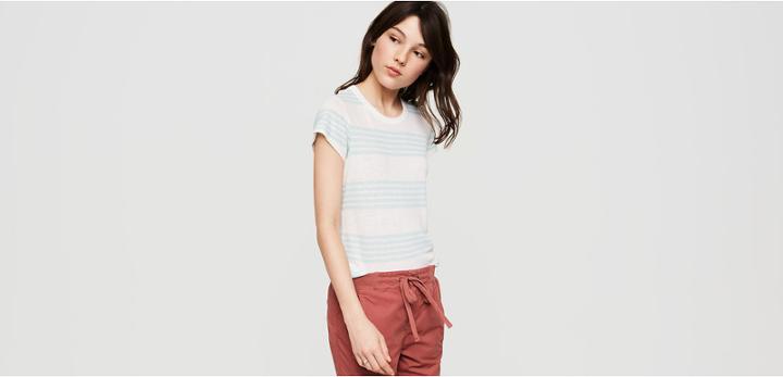 Lou & Grey Striped Linen Lite Tee