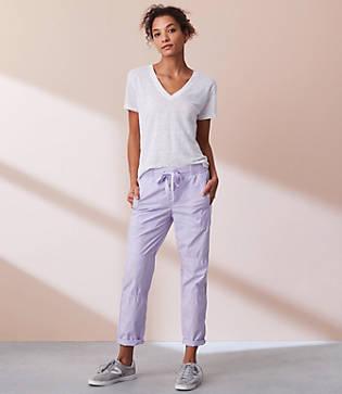 Lou & Grey Rib Waist Poplin Drawstring Pants