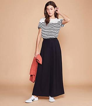 Lou & Grey High Rise Crepe Wide Leg Pants