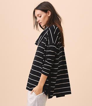 Lou & Grey Striped Hi-side Signaturesoft Cowl Tunic