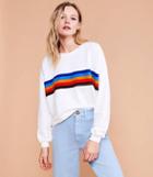 Lou & Grey Rainbow Stripe Terry Sweatshirt