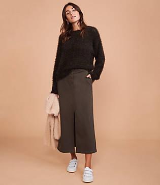 Lou & Grey Brushed Sateen Midi Skirt