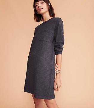 Lou & Grey Cozy Jersey Pocket Tee Dress