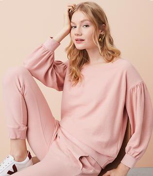Lou & Grey Abbreviated Blouson Sweatshirt