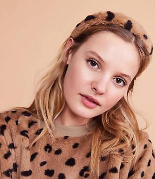 Lou & Grey Leopard Print Faux Fur Headband