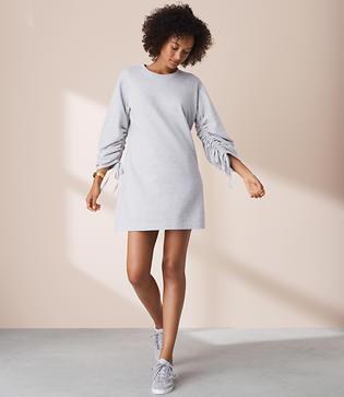 Lou & Grey Ruched Sweatshirt Dress