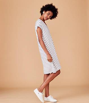 Lou & Grey Striped Signaturesoft Double V Dress