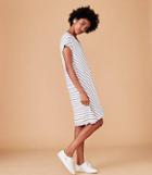 Lou & Grey Striped Signaturesoft Double V Dress